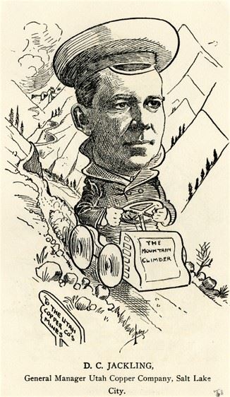 1906 caricature of Col. Jackling by Alan Lister.